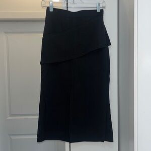 ALEXANDER MCQUEEN black pencil skirt with sash